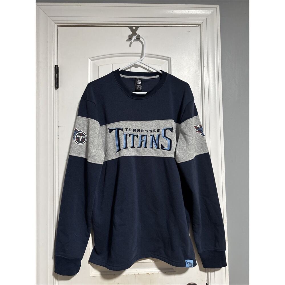 Tennessee Titans‎ Shirt Men L Blue Sweatshirt Embroidered Logo NFL Football